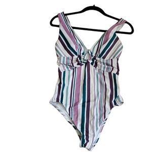 Adore me Andria contour plus  stripe one piece bathing suit swimsuit siz…